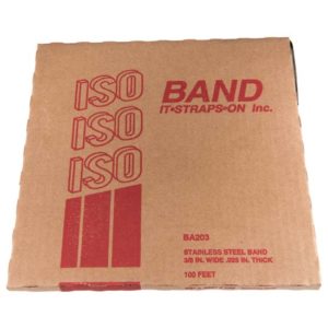 BA203 offers high-quality, narrow 3/8-inch stainless steel strapping, ideal for applications requiring precision and strength.