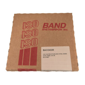 316 Stainless Steel PPA 571 Coated Band. 3/8" x .048 x 82.5' - #BACO4339