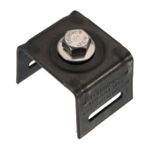 Bull’s Eye® Sign Mounting Brackets Black E Coated Stainless Steel Straight Leg w/Bolt & Washer - High-quality pole sign brackets engineered for strength and durability in industrial and commercial applications.