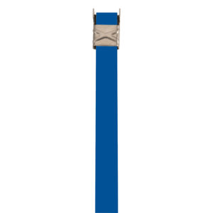201 Stainless Steel Color Fast™ Band 1/2” in dark blue, available in lengths of 18”, 20”, 24”, 27”, and 30” with a wing seal.