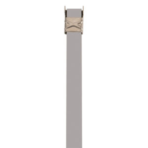 201 Stainless Steel Color Fast™ Band 1/2” in gray, available in lengths of 18”, 20”, 24”, 27”, and 30” with a wing seal.