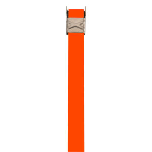 201 Stainless Steel Color Fast™ Band 1/2” in orange, available in lengths of 18”, 20”, 24”, 27”, and 30” with a wing seal.