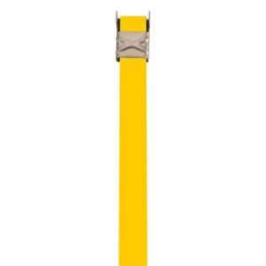 201 Stainless Steel Color Fast™ Band 1/2” x .025, available in lengths of 18”, 20”, 24”, 27”, and 30” with wing seals. Offers excellent oxidation resistance and secure fastening for various applications. – CTL 1/2” Yellow.